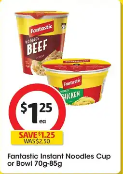 Coles Fantastic Instant Noodles Cup or Bowl offer