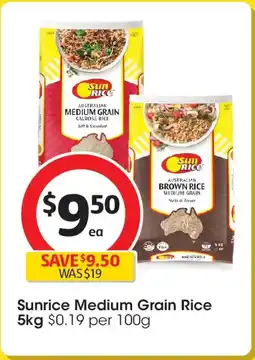 Coles Sunrice Medium Grain Rice offer