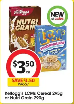 Coles Kellogg's LCMs Cereal or Nutri Grain offer