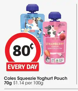 Coles Coles Squeezie Yoghurt Pouch offer