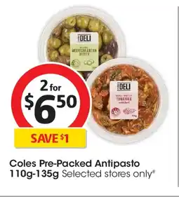 Coles Coles Pre-Packed Antipasto offer