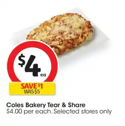 Coles Coles Bakery Tear & Share offer