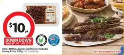 Coles Coles RSPCA Approved Chicken Kebabs Honey & Soy offer