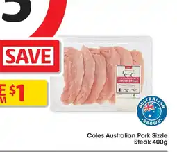 Coles Coles Australian Pork Sizzle Steak offer