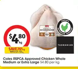 Coles Coles RSPCA Approved Chicken Whole Medium or Extra Large offer
