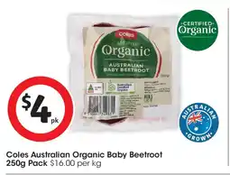 Coles Coles Australian Organic Baby Beetroot Pack offer
