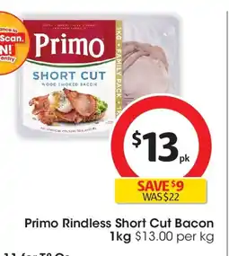 Coles Primo Rindless Short Cut Bacon offer