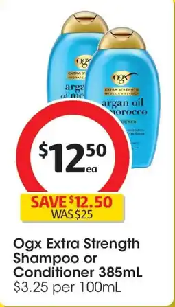 Coles Ogx Extra Strength Shampoo or Conditioner offer