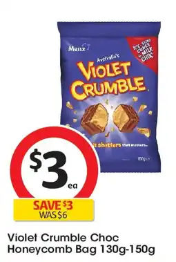 Coles Menz Violet Crumble Bag offer