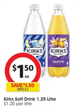 Coles Kirks Sugar Free Pasito Soft Drink offer
