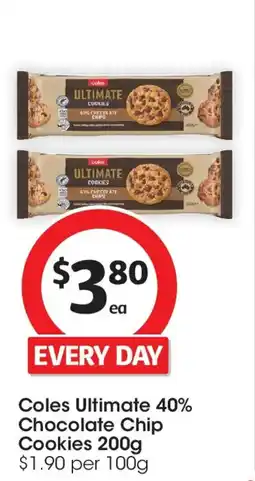 Coles Coles ultimate 40% choc chip cookies offer