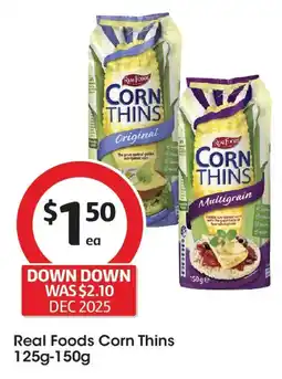 Coles Real foods original corn thins offer
