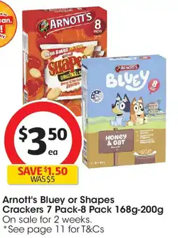 Coles Arnott's multipack bluey pizza cracker offer