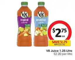 Coles Campbell's v8 tropical juice offer