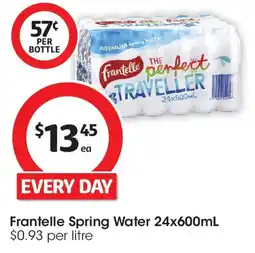 Coles Frantelle australian still spring water bottles multipack offer