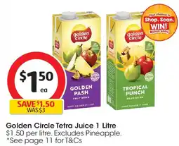 Coles Golden circle tetra drink golden pash offer