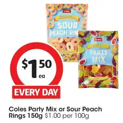 Coles Coles sour peach rings offer