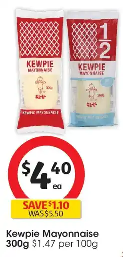 Coles Kewpie mayonnaise 50% reduced fat offer