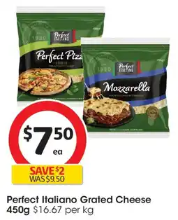 Coles Perfect italiano perfect pizza grated cheese offer