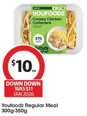 Coles Youfoodz creamy chicken carbonara offer