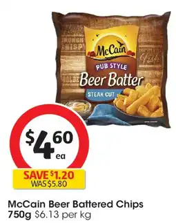 Coles Mccain beer batter potato chips frozen steak cut offer