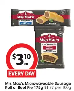 Coles Mrs Mac's Microwaveable Sausage Roll offer