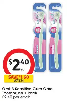 Coles Oral b sensitive gum care toothbrush offer