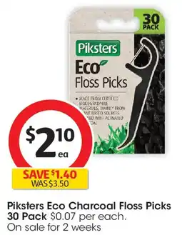 Coles Piksters eco charcoal floss picks offer