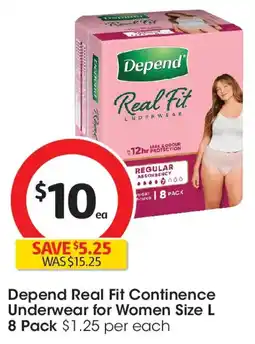 Coles Depend real fit incontinence underwear super women large offer