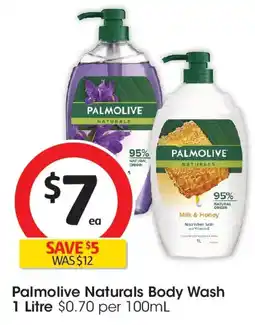 Coles Palmolive naturals body wash milk & honey offer