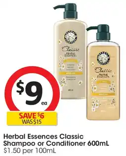Coles Herbal essences classics normal shampoo offer