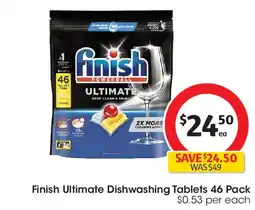 Coles Finish ultimate dishwasher tablets lemon offer