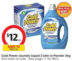 Coles Cold power laundry liquid lemon fresh offer
