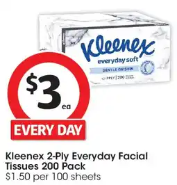 Coles Kleenex facial tissue everyday 2 ply offer