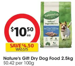 Coles Nature's Gift Sustain Healthy Weight Natural Chicken Dry Natural Chicken Dry Dog Food offer