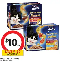 Coles Felix Sensations Jellies Favourites Menu Cat Food offer