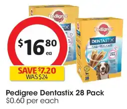 Coles Pedigree Dentastix Medium Dog Treats Daily Oral Care Dental Chews offer