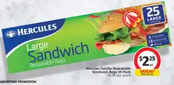 Coles Hercules Twinzip Sandwich Bags Large offer