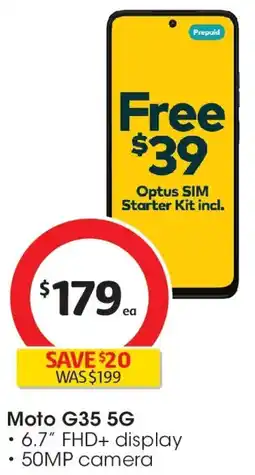 Coles Optus Motorola G35 offer