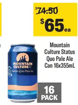 Coles Mountain Culture Status Quo Pale Ale Can offer