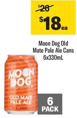 Coles Moon dog old mate pale ale can offer