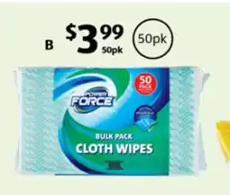 ALDI Power Force Cloth Wipes Bulk Pack offer