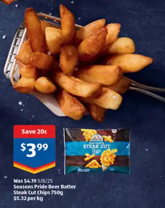 ALDI Seasons Pride Beer Batter Steak Cut Chips offer
