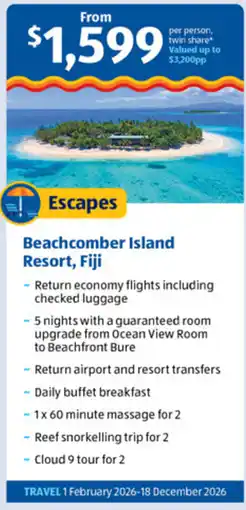 ALDI Beachcomber Island Resort, Fiji offer