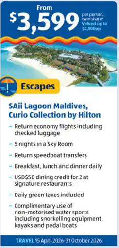 ALDI SAii Lagoon Maldives, Curio Collection by Hilton offer