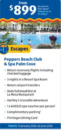 ALDI Peppers Beach Club & Spa Palm Cove offer
