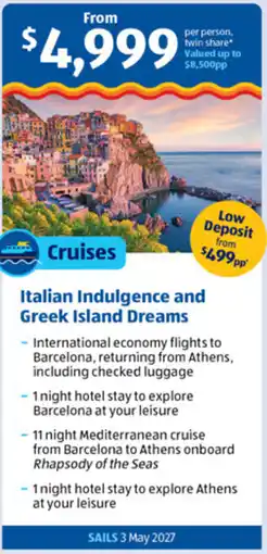 ALDI Italian Indulgence and Greek Island Dreams offer