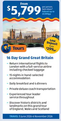 ALDI 16 Day Grand Great Britain offer