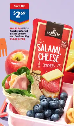 ALDI Snackers Market Salami Cheese and Crackers offer