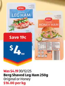 ALDI Berg Shaved Leg Ham offer